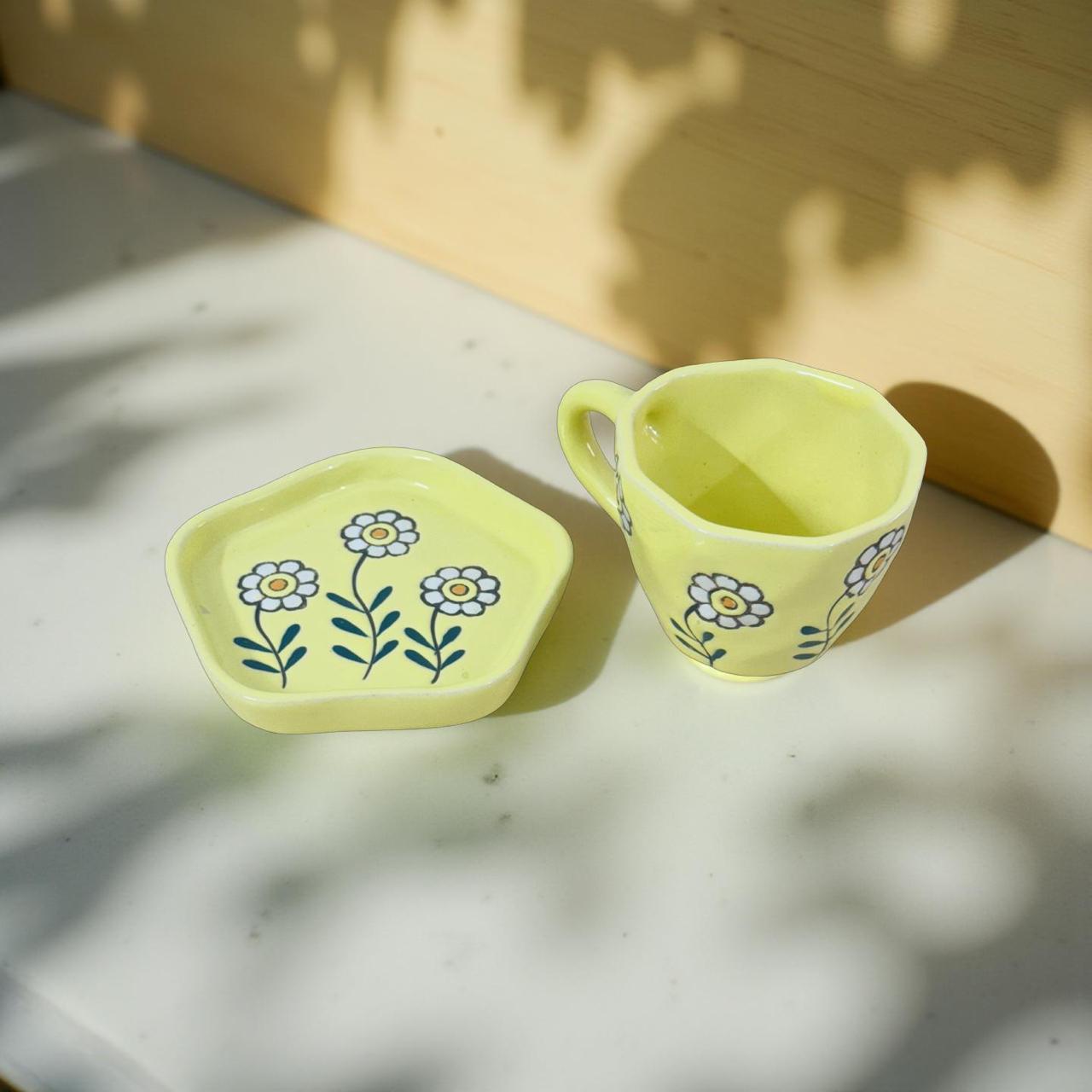 Ceramic Coffee Cup and Saucer Set