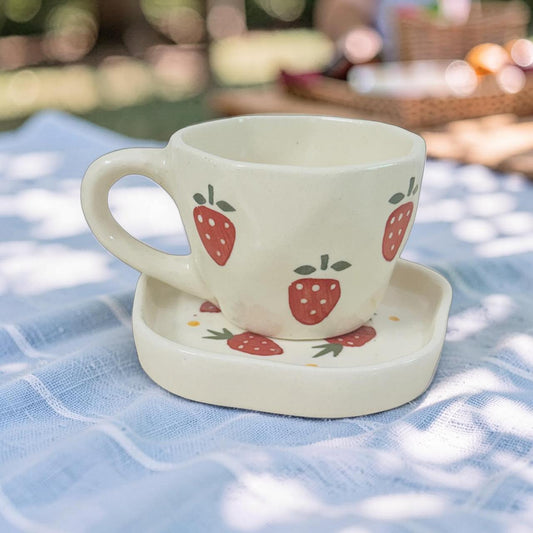 Ceramic Coffee Cup and Saucer Set