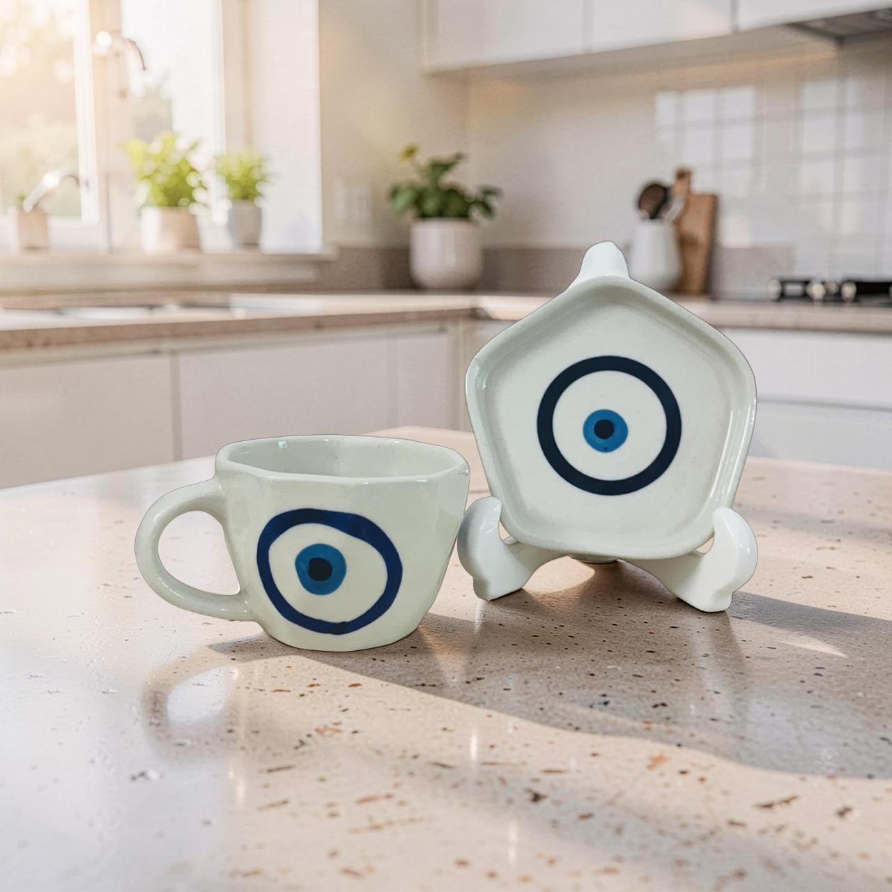 Ceramic Coffee Cup and Saucer Set