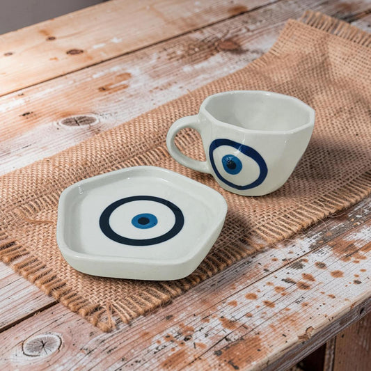 Ceramic Coffee Cup and Saucer Set