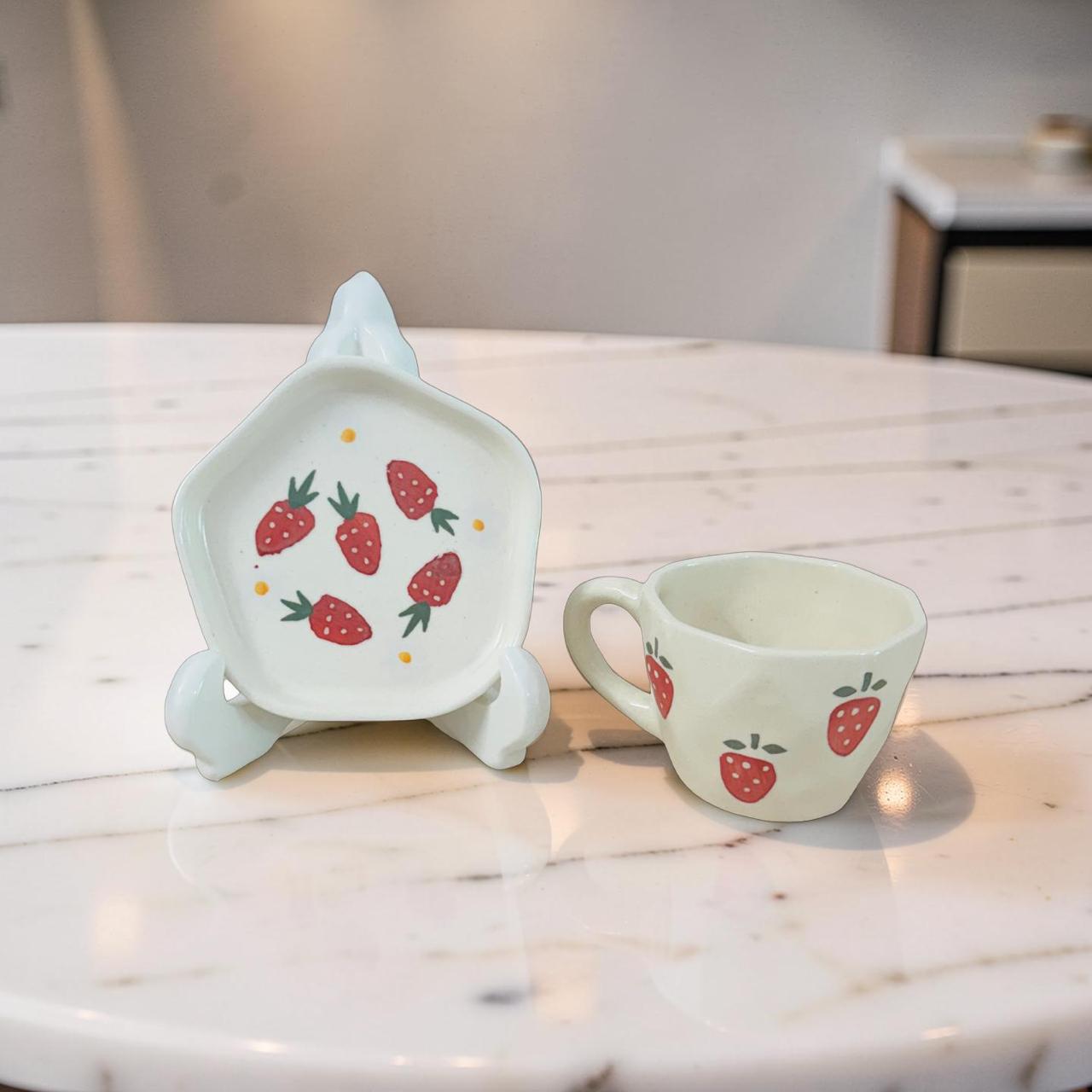 Ceramic Coffee Cup and Saucer Set