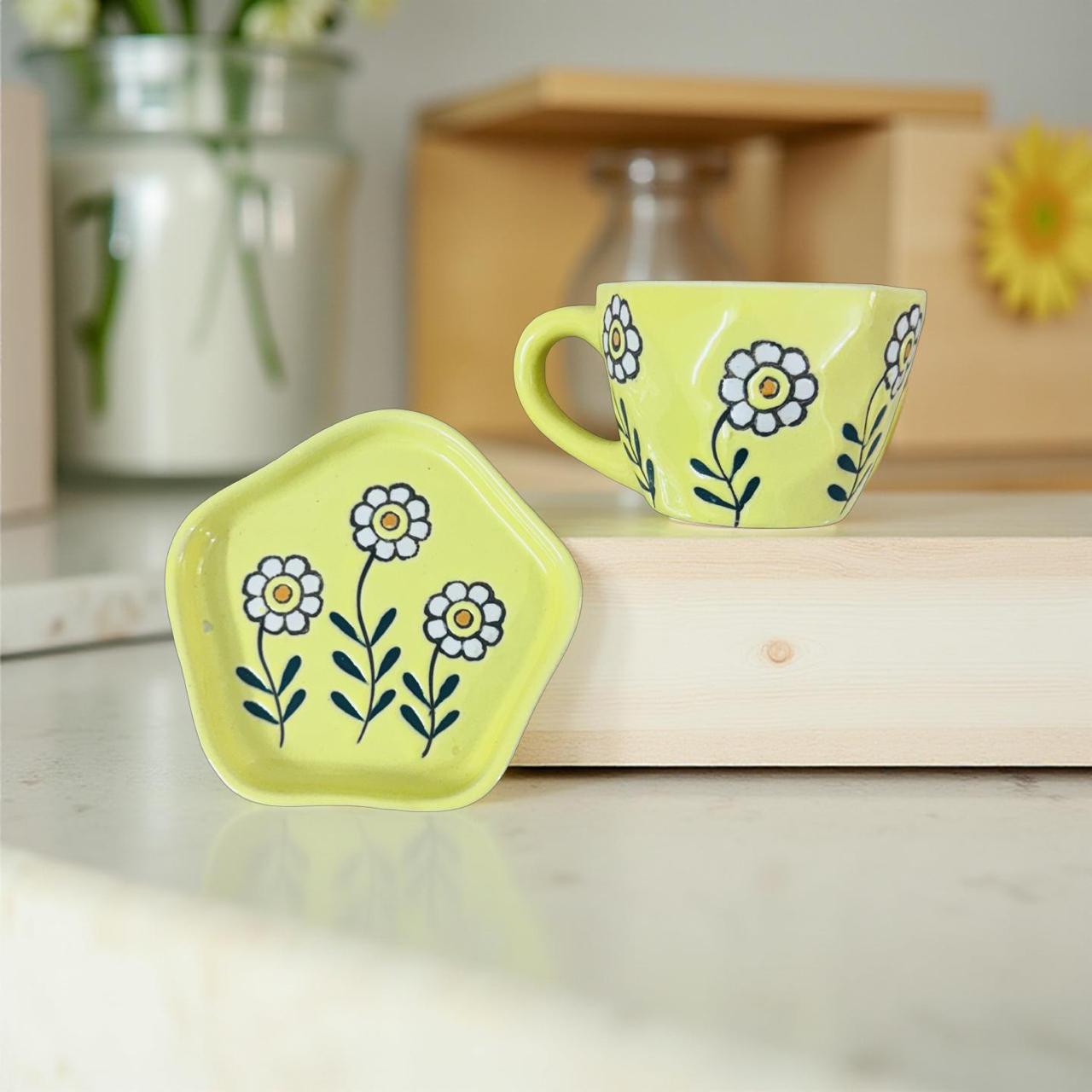 Ceramic Coffee Cup and Saucer Set