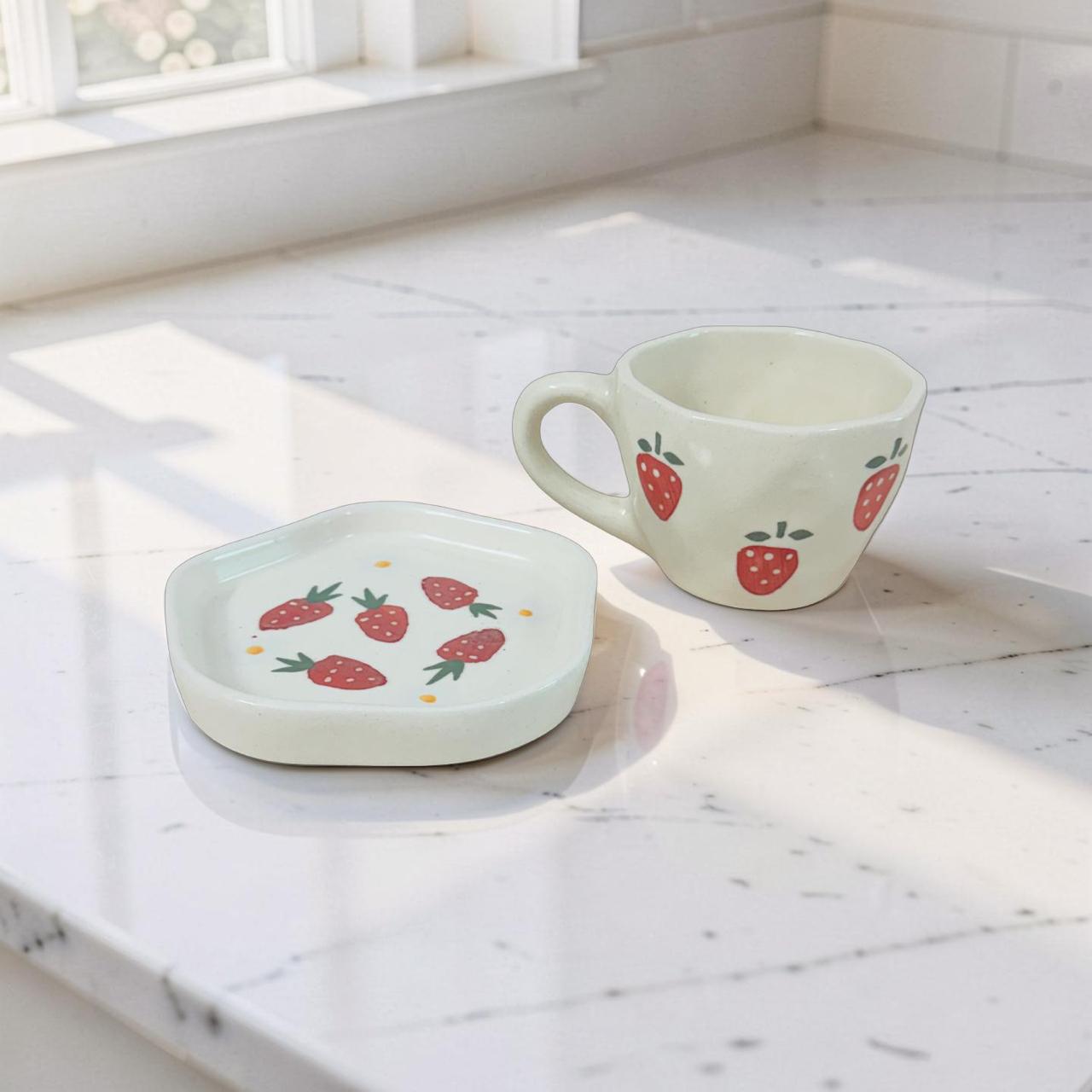Ceramic Coffee Cup and Saucer Set